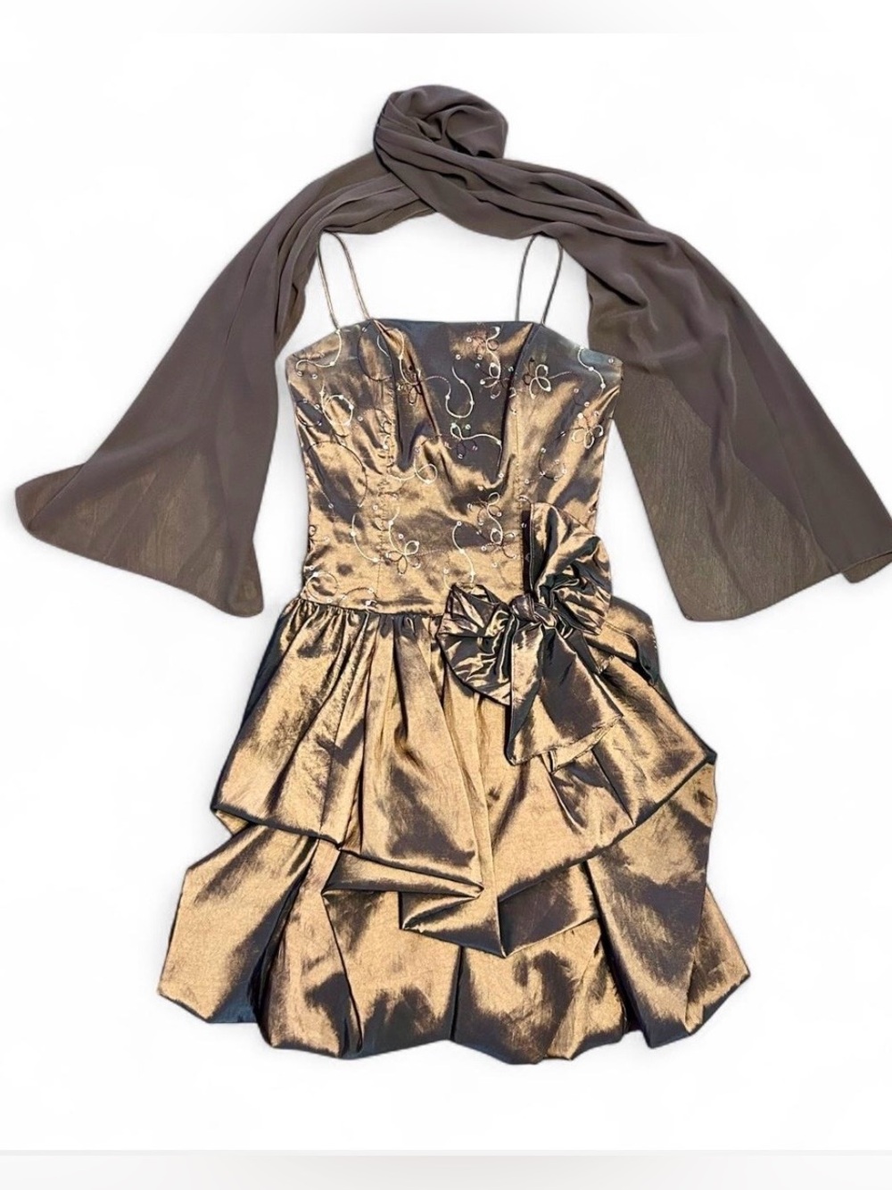 Y2K Lenovia Brown Bubble Dress